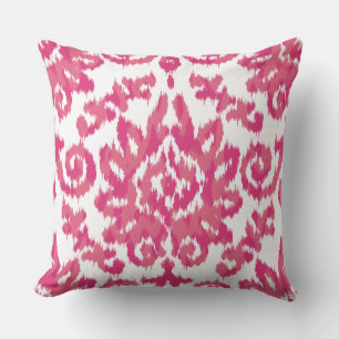 Rosa Ikat Boho wunderliches ethnisches Girly Kissen