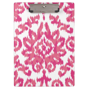 Rosa Ikat Boho wunderliches ethnisches Girly Klemmbrett
