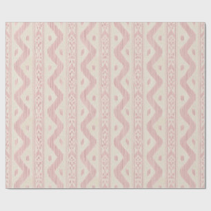 Rosa Ikat, gewebter Streifen auf Creme Geschenkpapier