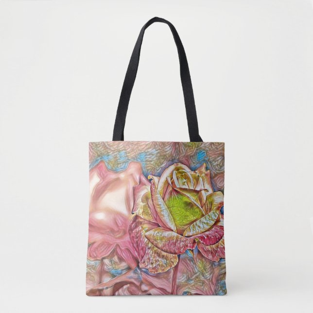 Rosa Illustration Kunst, Dichtung und Musik Tasche (Vorderseite)