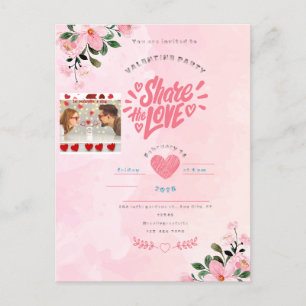 rosa Illustrationsvalentin-Tageskarte Postkarte