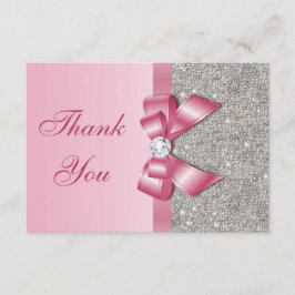 Rosa Imitat-Bogen u. Diamanten danken Ihnen Dankeskarte