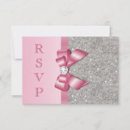 Rosa Imitate Bow & Diamonds UAWG RSVP Karte