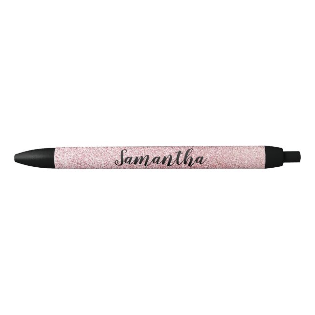 Rosa Imitate Funkelnd Glitzer Girl Name Black Ink  Kugelschreiber (Vorderseite)