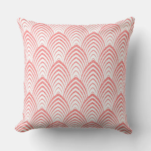 Rosa Imitate Glitzer Art-Deko Geometrisches Muster Kissen