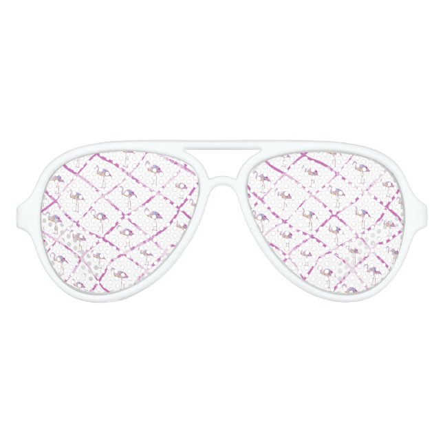 Rosa Imitate Glitzer Flamingos Sonnenbrille (Vorderseite)
