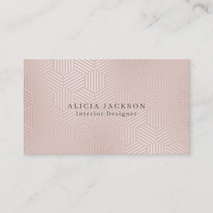 Rosa Imitate Rose Gold Glam Räume Designer Visitenkarte