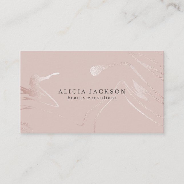 Rosa Imitate Rose Gold Klasse Beautician Visitenkarte (Vorderseite)
