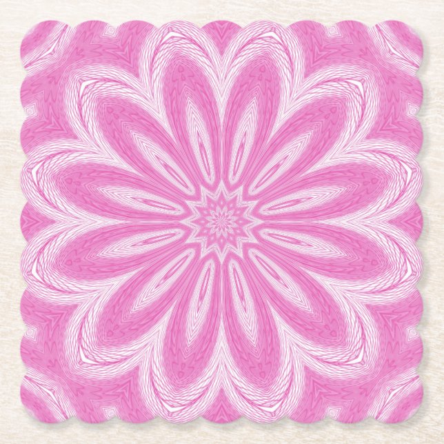 Rosa Imitate Tulle Blume Design Paper Cups Untersetzer (Vorderseite)