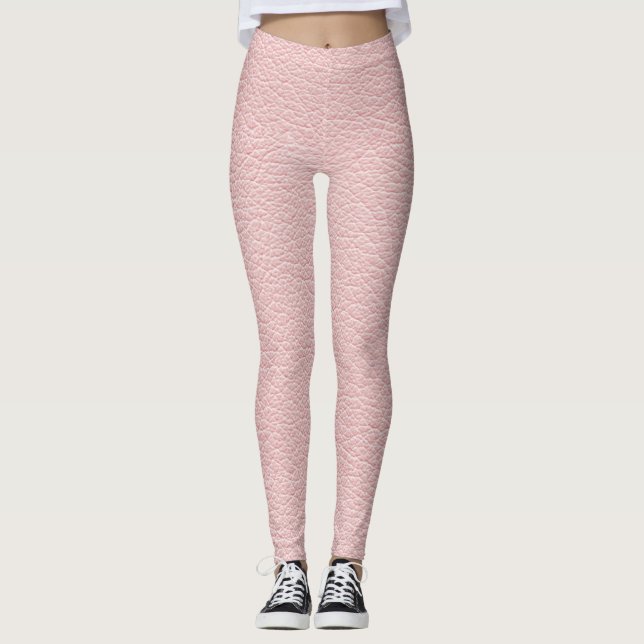 Rosa Imitatleder Leggings (Vorderseite)