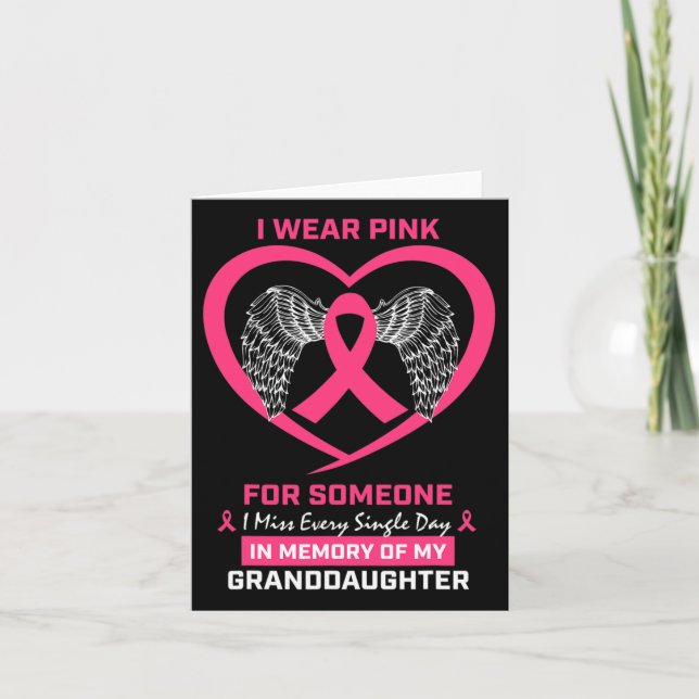 Rosa in Erinnerung an den Brustkrebs meiner Enkeli Karte (Vorderseite)