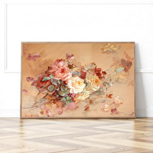 Rosa in Rosa und Gelb Poster