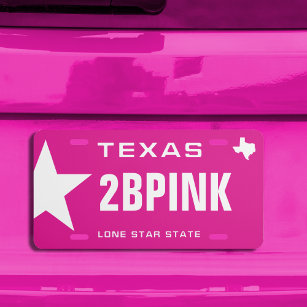 Rosa in Texas US Nummernschild
