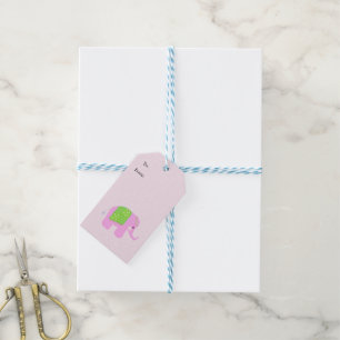 Rosa indischer Elefant Geschenkanhänger
