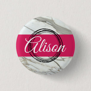 Rosa individuelle Name-Design-Schlüsselanhänger  Button