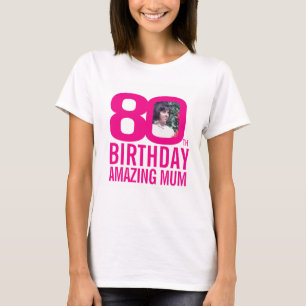 Rosa individuelle Name Foto Mum-Vorlage zum 80. Ge T-Shirt