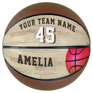 Rosa individueller Teamname Zahl Holzboden Basketball