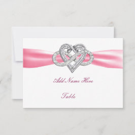 Rosa Infinity Heart Wedding Table Platzkarte