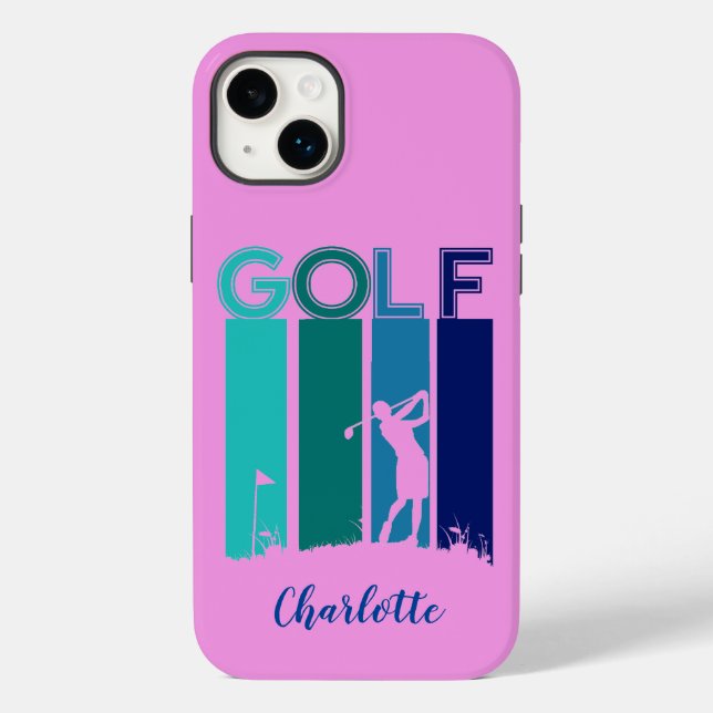 Rosa iPhone 14 Golfer Handy Fall Case-Mate iPhone 14 Plus Hülle (Rückseite)