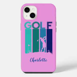 Rosa iPhone 14 Golfer Handy Fall Plus Hülle