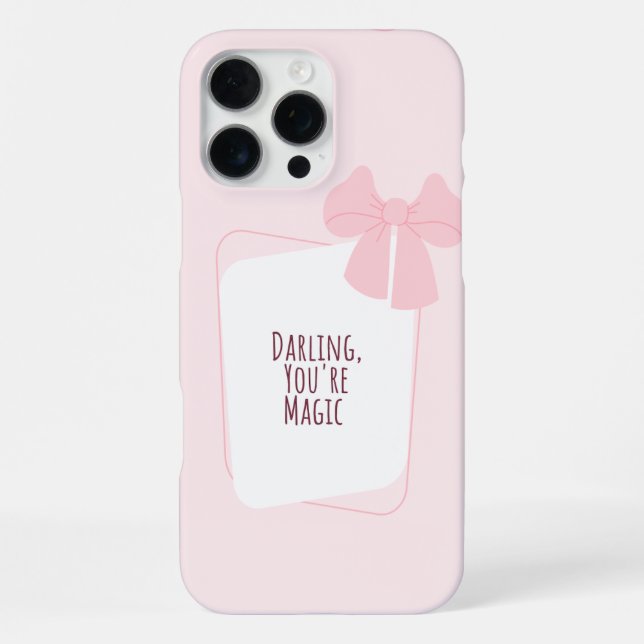 Rosa iPhone-Hülle mit Schleife iPhone 16 Pro Max Hülle (Rückseite)