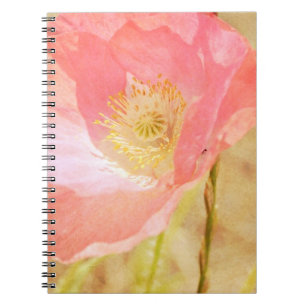Rosa Island-Mohnblumen-Notizbuch Notizblock