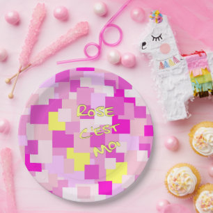 Rosa ist Me Dinner Plate Pappteller