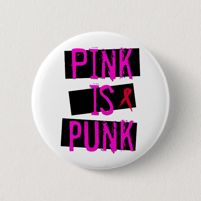 Rosa ist Punkknopf Button (Vorderseite)