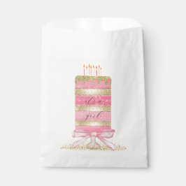 Rosa "It's a Girl" Kuchen mit Bow Geschenktütchen