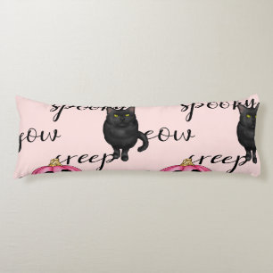 Rosa Jack-O-Laterne und schwarze Katze Seitenschläferkissen
