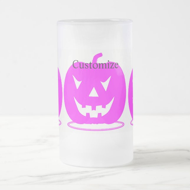 Rosa Jack o'lantern Halloween Thunder_Cove Mattglas Bierglas (Mittel)