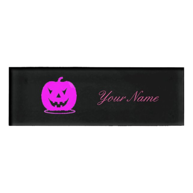 Rosa Jack o'lantern Halloween Thunder_Cove Namenschild (Vorderseite)