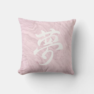 Rosa Japandi Traum Kanji Kissen