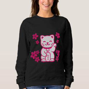 Rosa Japanisch Maneki-neko Sweatshirt