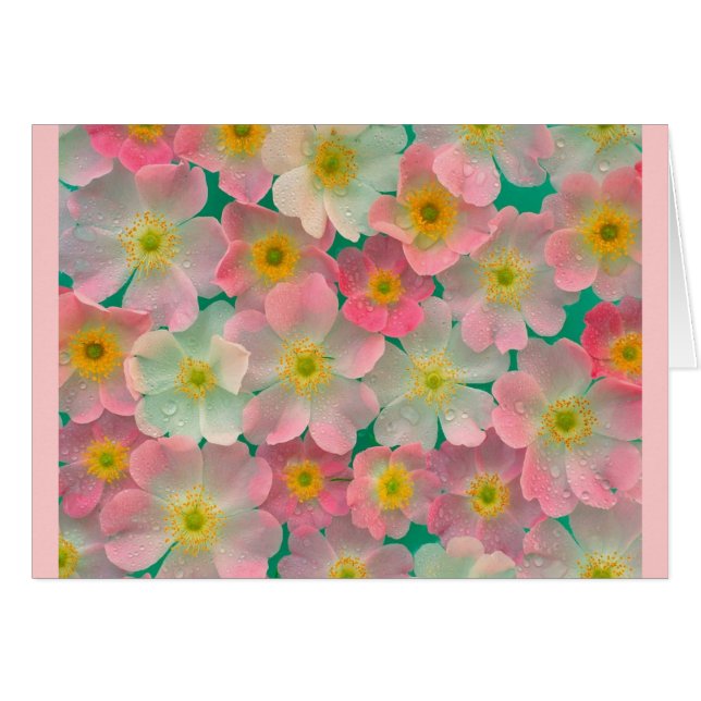 Rosa japanische Anemonen-Karte (Vorderseite (Horizontal))