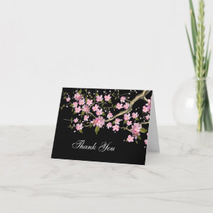 Rosa, japanische Kirschblüten Danke, Karten