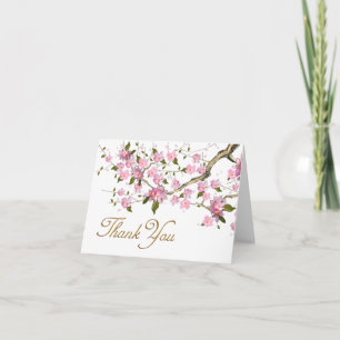 Rosa japanische Kirschblüten-Dankeskarten Dankeskarte