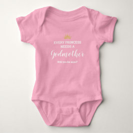 Rosa Jede Prinzessin braucht einen Godmatervorschl Baby Strampler