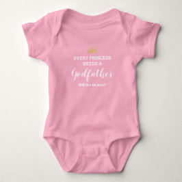 Rosa Jede Prinzessin braucht einen Pate-Vorschlag Baby Strampler