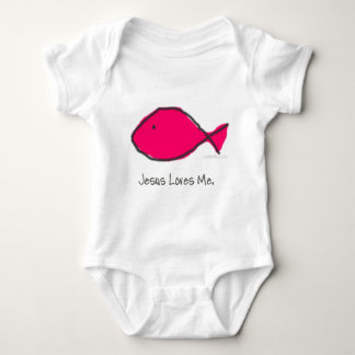Rosa Jesus-Fische Baby Strampler