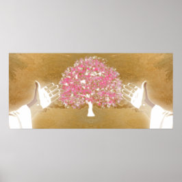 Rosa Jesus öffnete die Nails in den Händen Baum de Poster