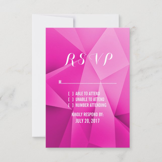 Rosa Jewel Tones Wedding RSVP Card (Vorderseite)