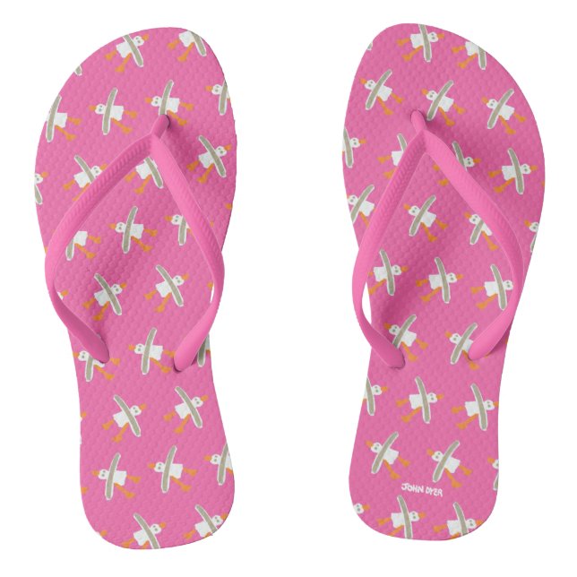 Rosa John Dyer Cornish Seagulls Flip Flops (Fußbett)