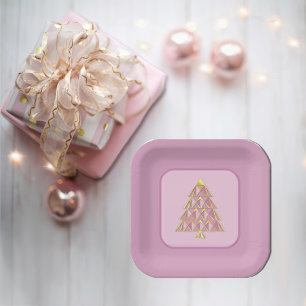 Rosa Joyoux Weihnachten Papierplatte Pappteller