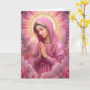 Rosa Jungfrau Maria Gedenkkarte Karte