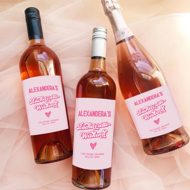 Rosa Junggeselinnen-Abschied Weinetikett (Von Creator hochgeladen)