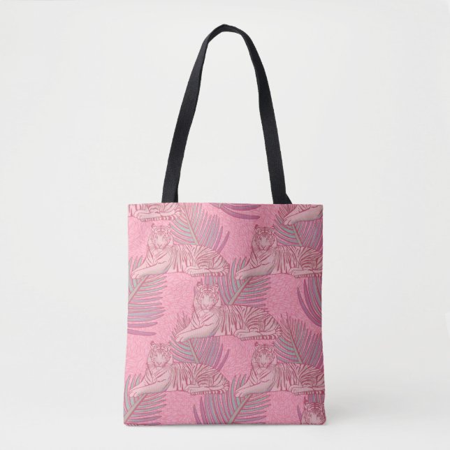 Rosa Jungle Tiger Pattern Tasche (Vorderseite)