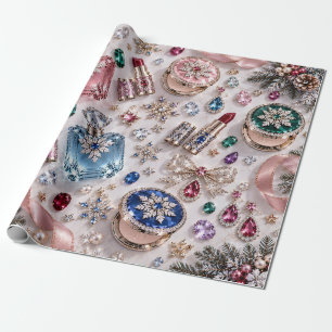 Rosa Juwel Kosmetik Weihnachten Geschenkpapier