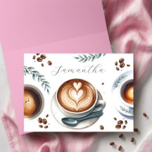 Rosa Kaffee-Junggesellinnen-Abschied-Themen-Grußka