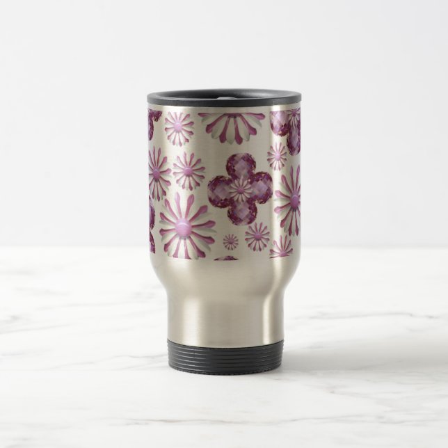 ROSA KAFFEE-REISE-TASSE DER BLUMEN-BLING REISEBECHER (Mittel)